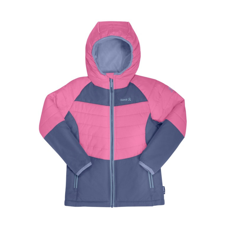 Kamik All-Season Jacket Celeste (windproof, reflective) pink/slate blue girls